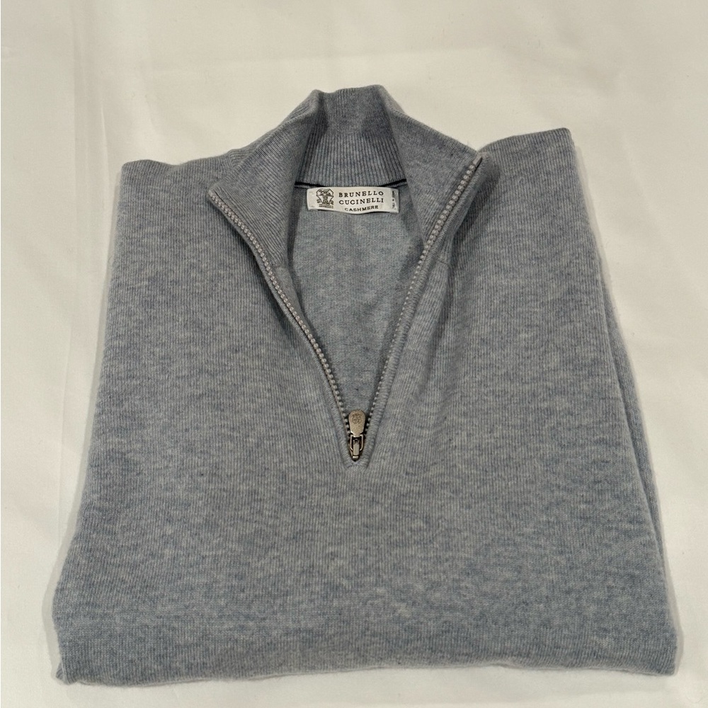 Original Brunello Cucinelli 100% Cashmere Quarter-Zip Sweater